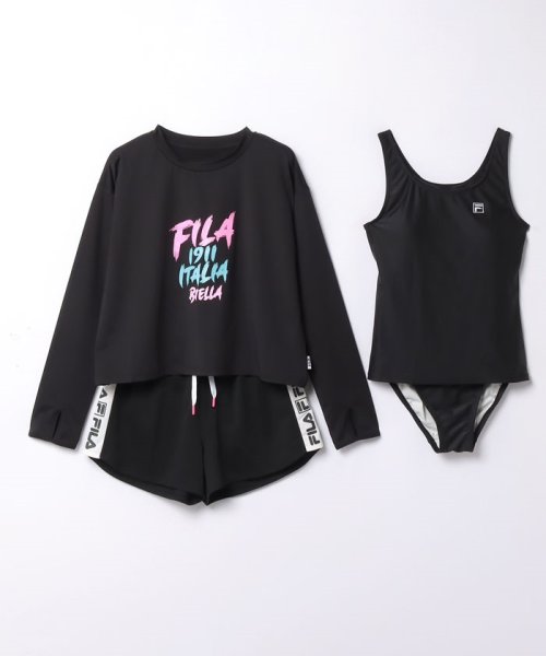FILA(フィラ（スイムウェア）)/【フィラ】Tシャツ+タンキニ4点セット/ブラック