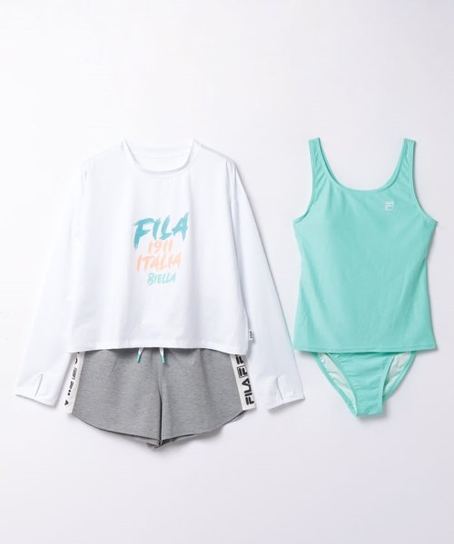FILA(フィラ（スイムウェア）)/【フィラ】Tシャツ+タンキニ4点セット/ホワイト