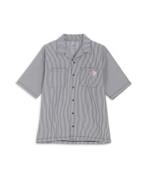 PUMA(プーマ)/メンズ ゴルフ P ストレッチ シアサッカー オープンカラー 半袖 シャツ/DEEPNAVY-WHITEGLOW