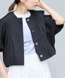 IENA(イエナ)/《予約》クロップドノーカラーシャツ/ブラック
