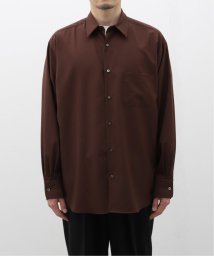 EDIFICE(エディフィス)/【MARKAWARE / マーカウェア】COMFORT FIT SHIRT WOOL/ブラウン