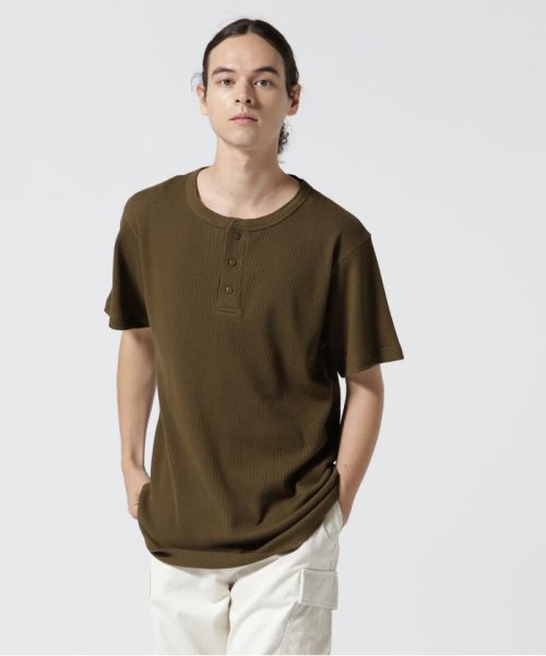 AVIREX(AVIREX)/《DAILY/デイリー》S/S THERMAL HENLY TEE/半袖サーマル　ヘンリーTシャツ/オリーブ