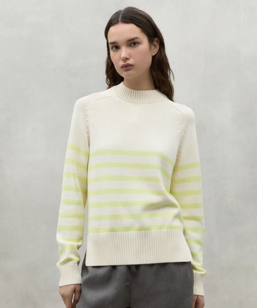 ECOALF WOMEN(ECOALF WOMEN)/MOLIE ボーダーニット / MOLIE KNITTED JUMPER WOMAN/ホワイト/イエロー