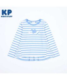 KP(ケーピー)/KP(ケーピー)ハートアップリケのボーダー長袖Tシャツ(140～160)/ブルー