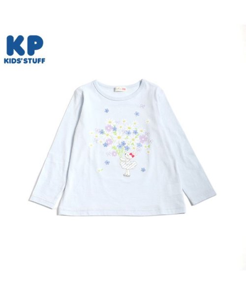 KP(ケーピー)/KP(ケーピー)mimiちゃんとブーケの長袖Tシャツ(140)/ライトブルー