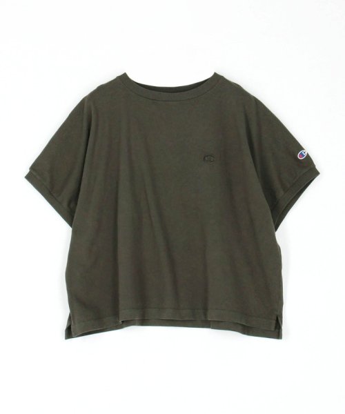 Grand PARK(グランドパーク)/【Champion】「C」刺繍ロゴ入りTシャツ/40グリーン