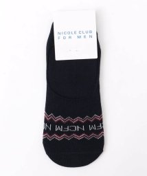NICOLE CLUB FOR MEN(ニコルクラブフォーメン)/ロゴ×ラインシューズインソックス/67ネイビー