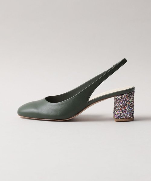 ブロックヒールバックベルト パンプス55↓↑ あらかじめご了承ください