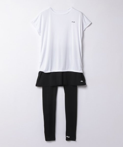 FILA(フィラ（スイムウェア）)/【フィラ】Tシャツスカート付レギンス3点/ホワイト