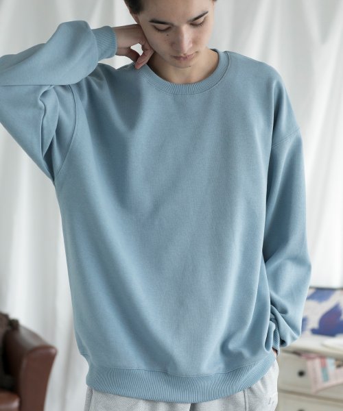 aimoha(aimoha（アイモハ）)/aimoha MENSLIM FIT PULLOVER スリムフィットスウェット/ブルー