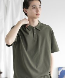 aimoha(aimoha（アイモハ）)/aimoha MENSIMPLE POLO SHIRT ハーフボタン 半袖 ポロシャツ/カーキ