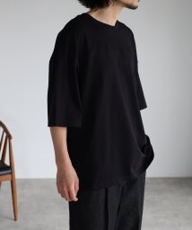 creare lino(クレアーレ・リノ)/オーバーサイズ フットボールTシャツ/ブラック
