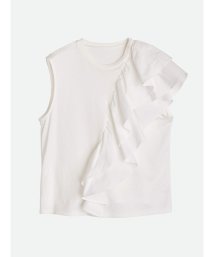 NOUNLESS(ナウンレス)/UNBALANCE RUFFLE TANK TOP/MILK