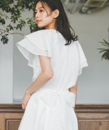 NATURAL BEAUTY BASIC/シアーチェック SETUP フリルブラウス/506032127