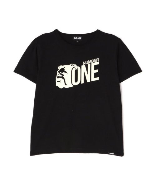 Schott(ショット)/直営限定/KID'S SS T－SHIRT "NUMBER ONE"/キッズ ティーシャツ "ナンバーワン/ブラック