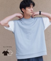 THE SHOP TK(ザ　ショップ　ティーケー)/【ベスト＋半袖Tシャツセット】CAVEアンサンブルベスト/グレー（012）