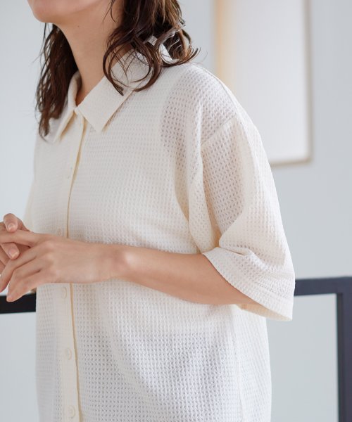 RENEルネ 白襟夏に最適サラッと サイズM ビジュウ （杏色気質綿  