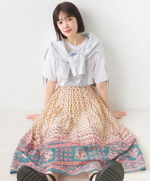 【OMNES】コットンボイル総柄ギャザースカート 人気・おすすめ｜売れ筋商品・話題商品におすすめ コスパ重視 安心配送 国内発送・正規流通商品