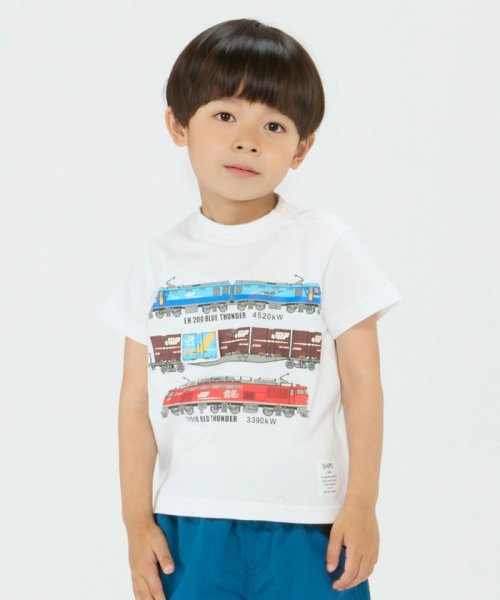 SHIPS Colors  KIDS(シップスカラーズ　キッズ)/《一部追加予約》SHIPS Colors:JR貨物列車プリント  TEE(80~130cm)◆/オフホワイト