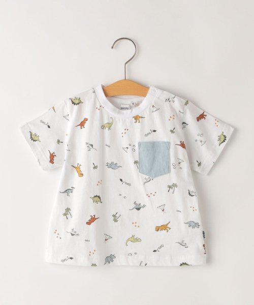 SHIPS KIDS(シップスキッズ)/SHIPS KIDS:80～90cm / 恐竜 テキスタイル 半袖 TEE/オフホワイト