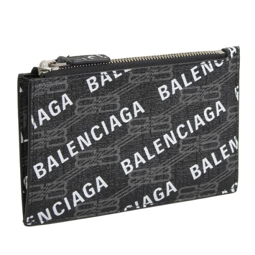 BALENCIAGA(バレンシアガ)/BALENCIAGA バレンシアガ CASH LONG COIN CARD HOLDER BB モノグラム キャッシュ ロング カード ケース コイン ケース /ブラック
