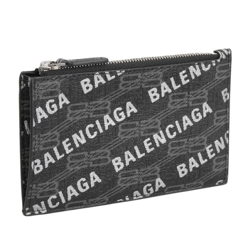 BALENCIAGA(バレンシアガ)/BALENCIAGA バレンシアガ CASH LONG COIN CARD HOLDER BB モノグラム キャッシュ ロング カード ケース コイン ケース /ブラック