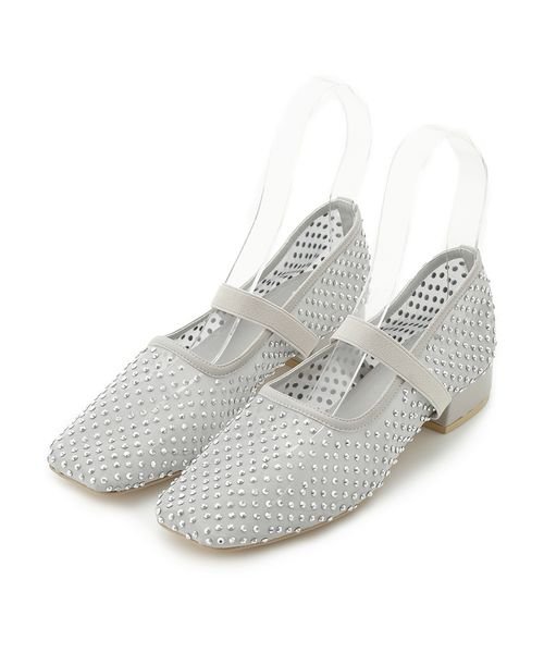 [L.B CANDY STOCK]ラインストーンメッシュバレエシューズ 予めご了承ください