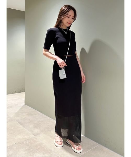 emmi atelier(emmi　atelier)/eco シアードッキングニットスカート/BLK