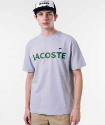 LACOSTE Mens(ラコステ　メンズ)/ヘビーウェイトブランドネーム ラバープリント ロゴ半袖Tシャツ/グレー