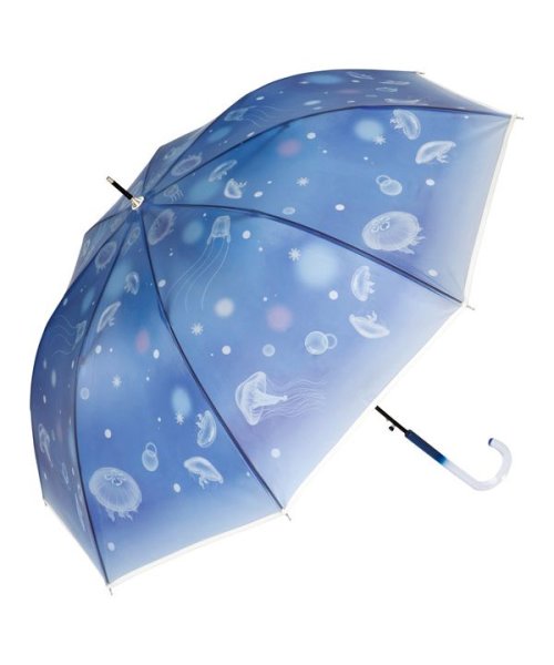 Wpc．(Wpc．)/【Wpc.公式】［ビニール傘］えのすい×Wpc. アンブレラ おやすみ、クラゲ 親骨61cm 大きい ジャンプ傘 傘 レディース 雨傘 長傘 おしゃれ 可愛い /おやすみ、クラゲ(ネイビー)