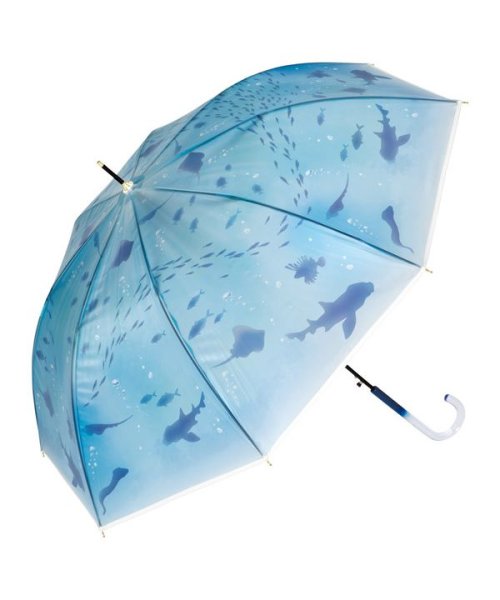 Wpc．(Wpc．)/【Wpc.公式】［ビニール傘］えのすい×Wpc. アンブレラ おやすみ、クラゲ 親骨61cm 大きい ジャンプ傘 傘 レディース 雨傘 長傘 おしゃれ 可愛い /おはよう、大水槽(ブルー)