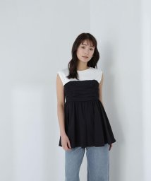 NATURAL BEAUTY BASIC/ギャザービスチェドッキングトップス/505988312