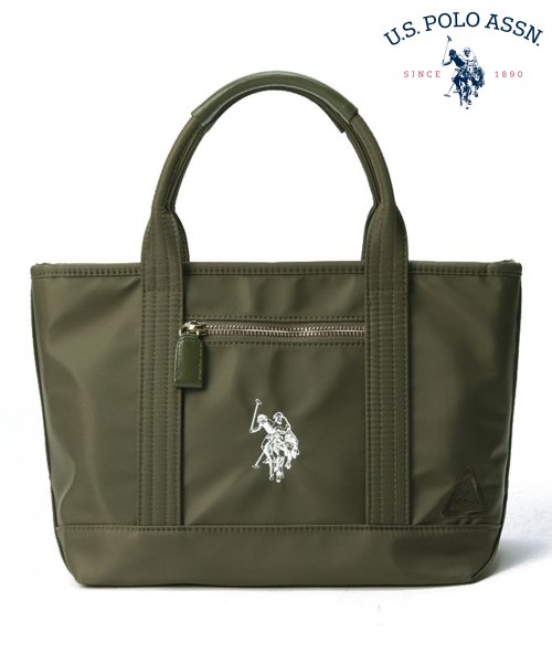 U.S. POLO ASSN.(U．S． POLO ASSN．)/通勤/通学にも◎【U.S. POLO ASSN. / ユーエスポロアッスン】ナイロン トートバッグ S/カーキ