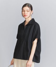 BEAUTY&YOUTH UNITED ARROWS(ビューティーアンドユース　ユナイテッドアローズ)/【WEB限定】メッシュハーフジップ ショートスリーブプルオーバー －ウォッシャブル－/BLACK