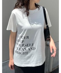 Re:EDIT(リエディ)/[2024SS COLLECTION]サイドメッセージロゴTシャツ/ホワイト