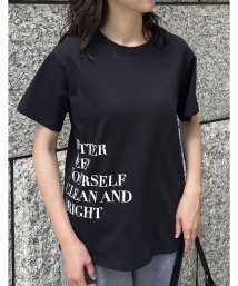 Re:EDIT(リエディ)/[2024SS COLLECTION]サイドメッセージロゴTシャツ/ブラック