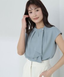 NATURAL BEAUTY BASIC(ナチュラルビューティーベーシック)/サイドラッフルボウブラウス/ライトグリーン