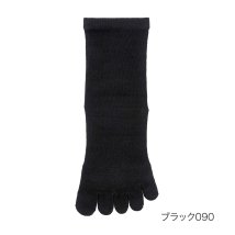 manzoku(満足)/満足 ： ゆったりらくらく 無地 5本指ソックス ショート丈 綿コーマ(3345－107) 婦人 女性 レディース 靴下 フクスケ fukuske 福助 公式/ブラック