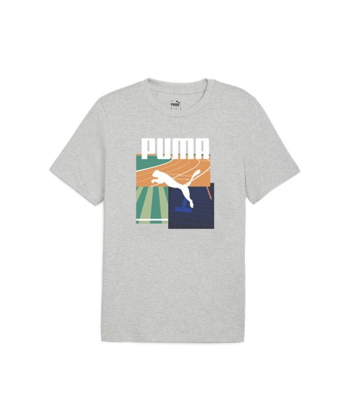 PUMA(プーマ)/メンズ グラフィックス サマースポーツ 半袖 Tシャツ 2/LIGHTGRAYHEATHER