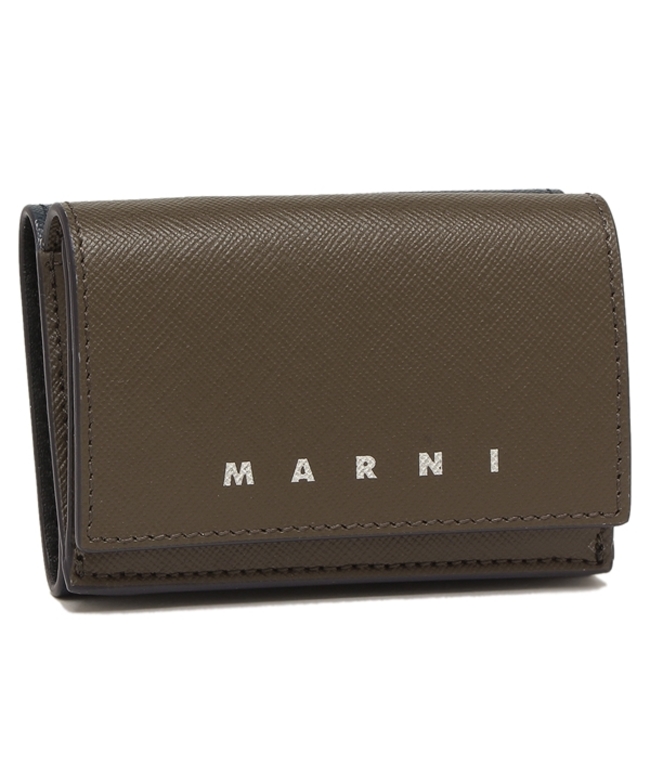 マルニ MARNI 三つ折り財布 トリフォールドウォレット ワインレッド 