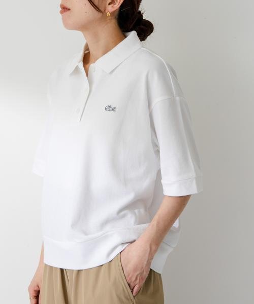 URBAN RESEARCH Sonny Label(アーバンリサーチサニーレーベル)/LACOSTE　ワイドポロシャツ/WHITE