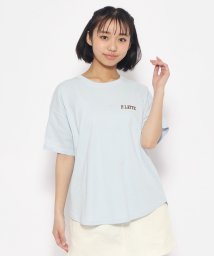 PINK-latte(ピンク　ラテ)/【接触冷感機能付き】クマちゃんプリントTシャツ/ブルー（091）