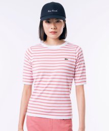 LACOSTE/UVカット 吸水速乾 ウォッシャブル COOLMAX クールマックス ボーダーニット半袖Tシャツ/505172318