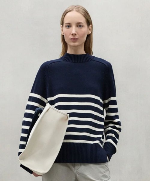 MOLIE ボーダーニット / MOLIE KNITTED JUMPER WOMAN and cotton from MOLIE jumper is made of recycled
