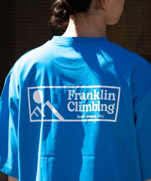 GLOSTER(GLOSTER)/【限定展開】【Franklin Climbing/フランクリンクライミング】グラフィック バックプリント 半袖Tシャツ/ブルー
