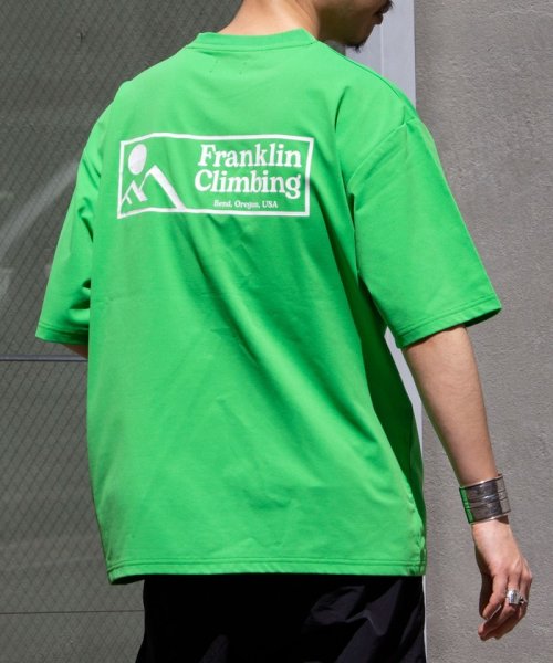 GLOSTER(GLOSTER)/【限定展開】【Franklin Climbing/フランクリンクライミング】グラフィック バックプリント 半袖Tシャツ/グリーン