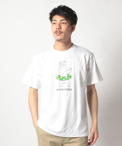  NOLLEY’S MEN(ノーリーズ　メン)/ditzy bear T－shirts/オフホワイト