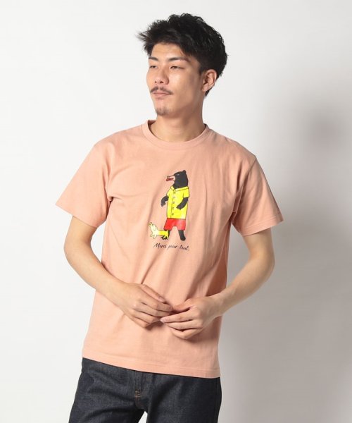  NOLLEY’S MEN(ノーリーズ　メン)/ditzy bear T－shirts/ベビーピンク