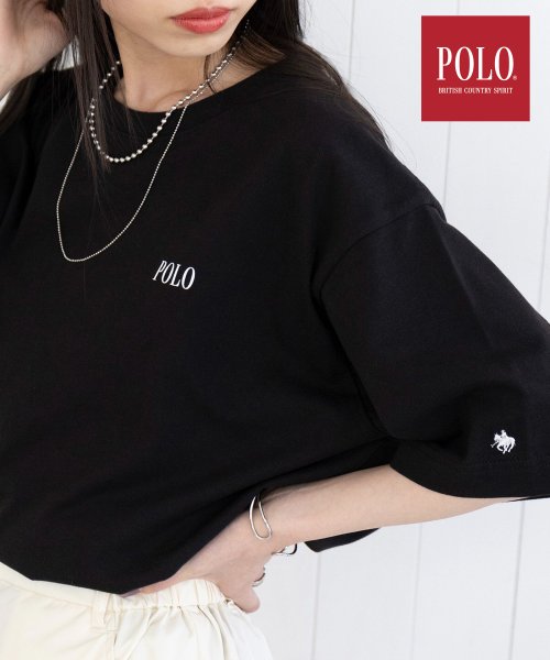 POLO BCS(ポロ　ビーシーエス)/◎SETUP7別注商品◎【POLO BCS / ポロ ビーシーエス】Mini POLO oversize print Tee Tシャツ 半袖 ビッグシルエット/ブラック 