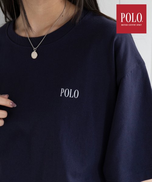 POLO BCS(ポロ　ビーシーエス)/◎SETUP7別注商品◎【POLO BCS / ポロ ビーシーエス】Mini POLO oversize print Tee Tシャツ 半袖 ビッグシルエット/ネイビー